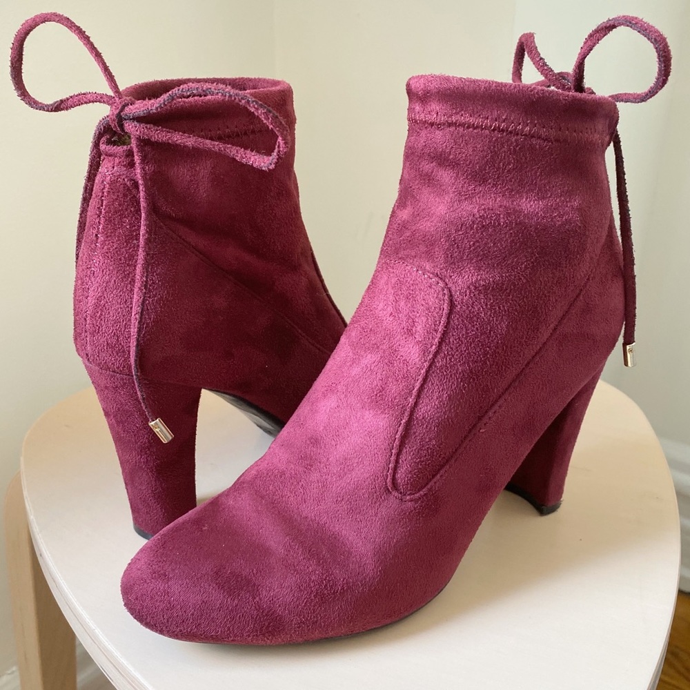 Unisa Maroon Suede Booties